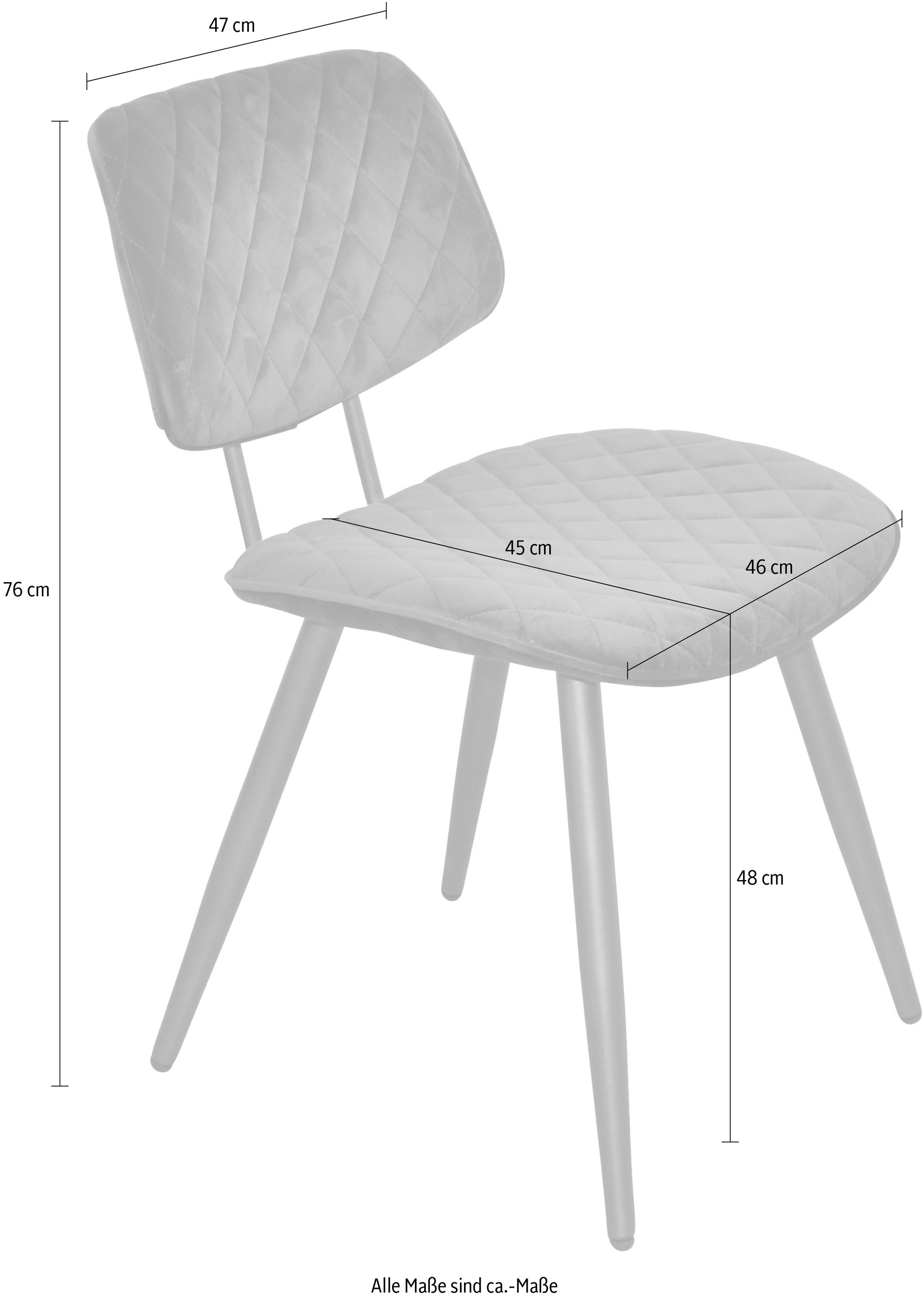 INOSIGN Polsterstuhl (Set) 1 Stk.Gestell aus Stahlrohr, Sitz und Rücken schaumstoffgepolstert