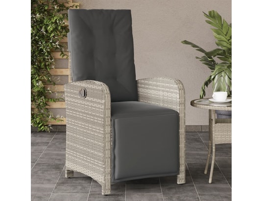 VIDAXL - Chaise inclinable de jardin avec repose-pied gris clair roti...