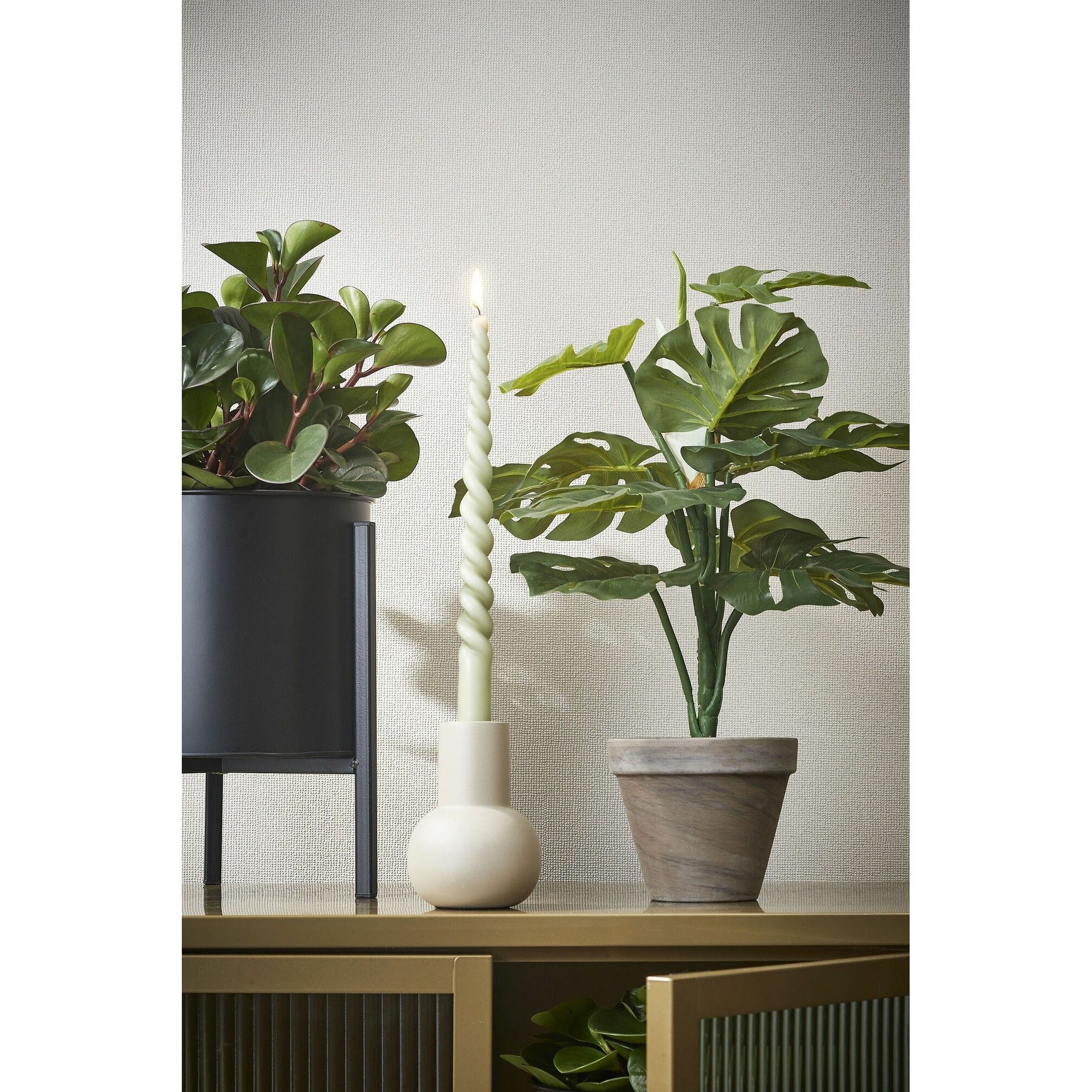 Mica Decorations Monstera groen in pot Stan grijs d13,5cm - h48xd39cm