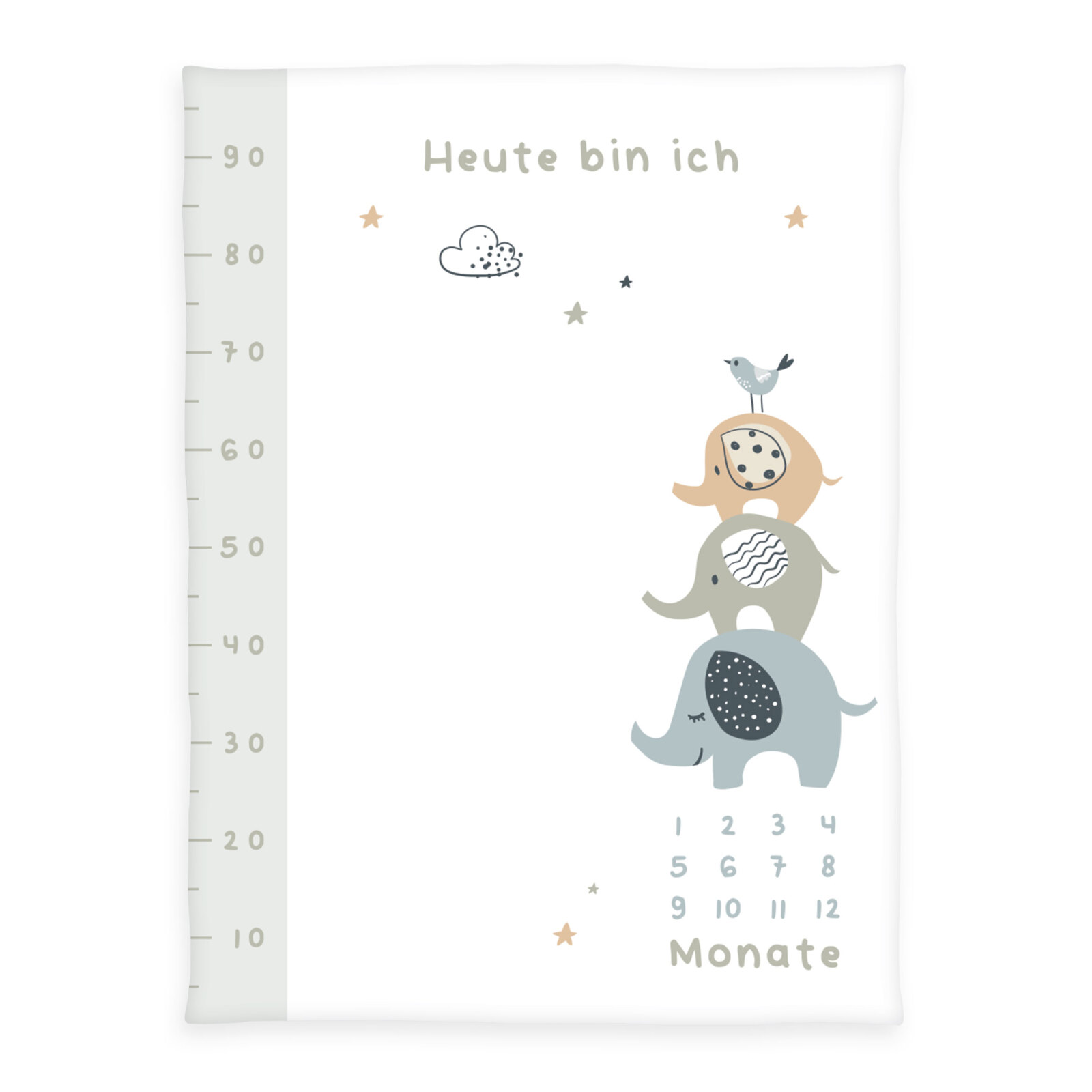 Soft-Peachdecke ELEPHANTS MEILENSTEIN - 70x100 cm
