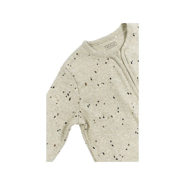 Meyco Baby Slaapzak Met Mouwen Rib Mini Spot - Sand Melange - 70 cm