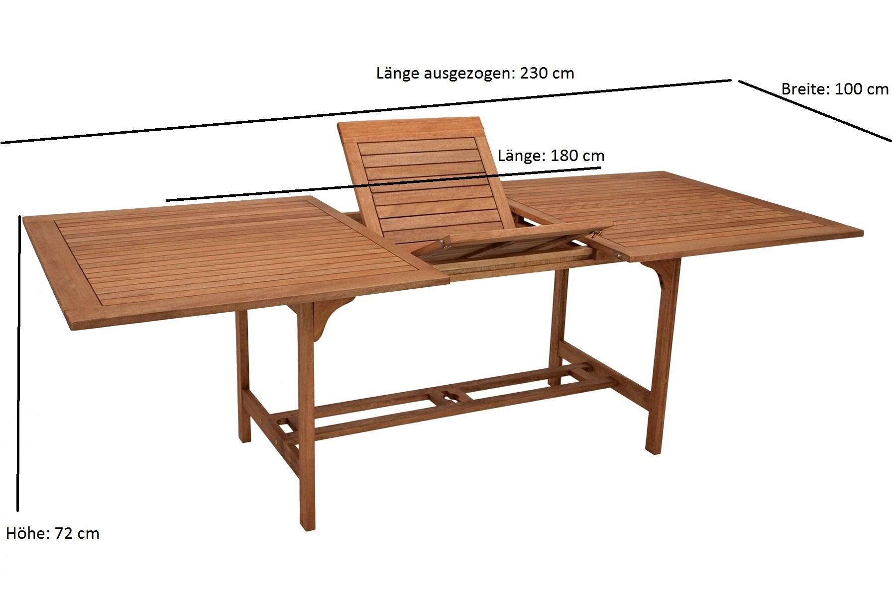 DEGAMO Ausziehtisch 180/230x100cm, Eukalyptus geölt