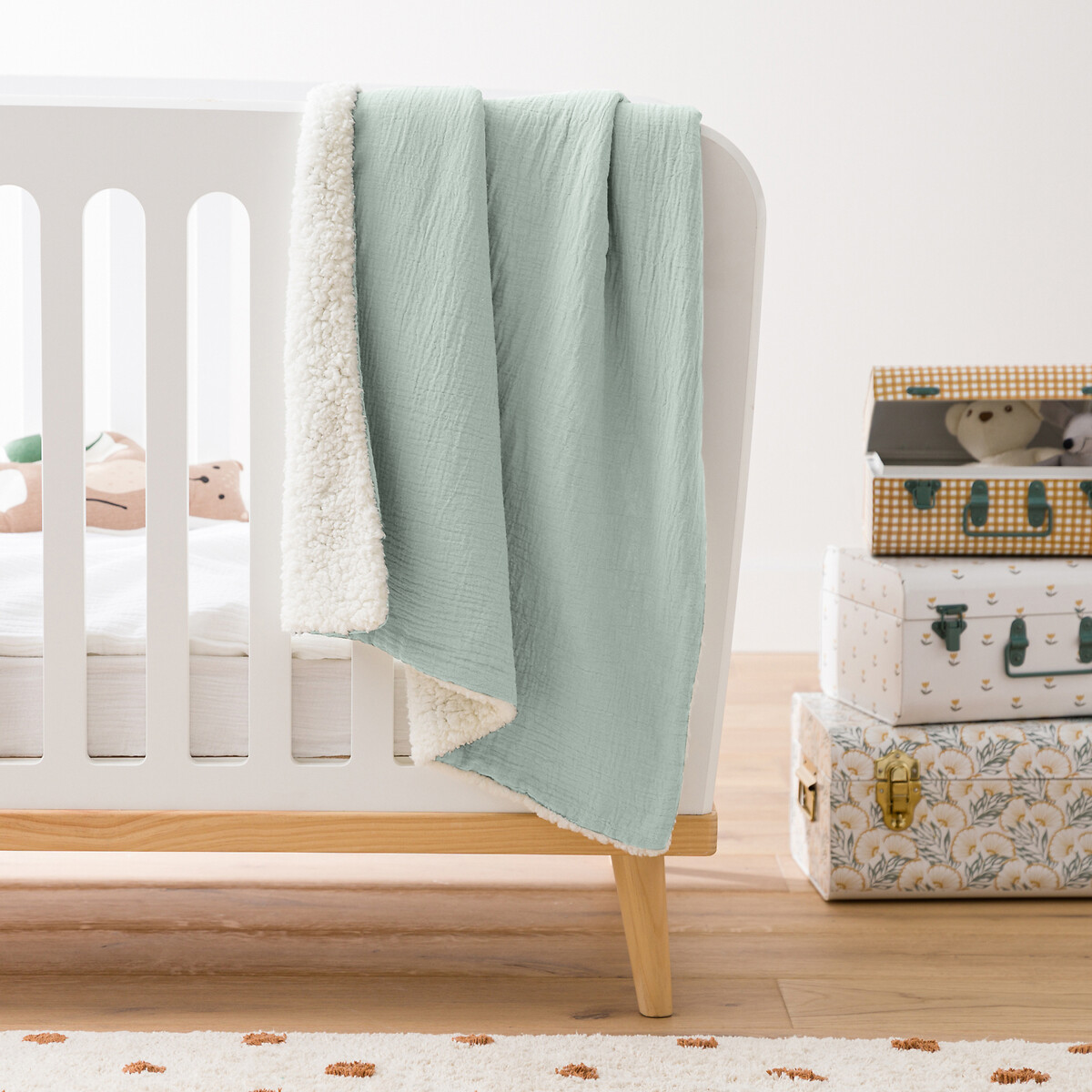 LA REDOUTE INTERIORS<br>Cobertores lisos para bebês em tetra e sherpa Kumla
