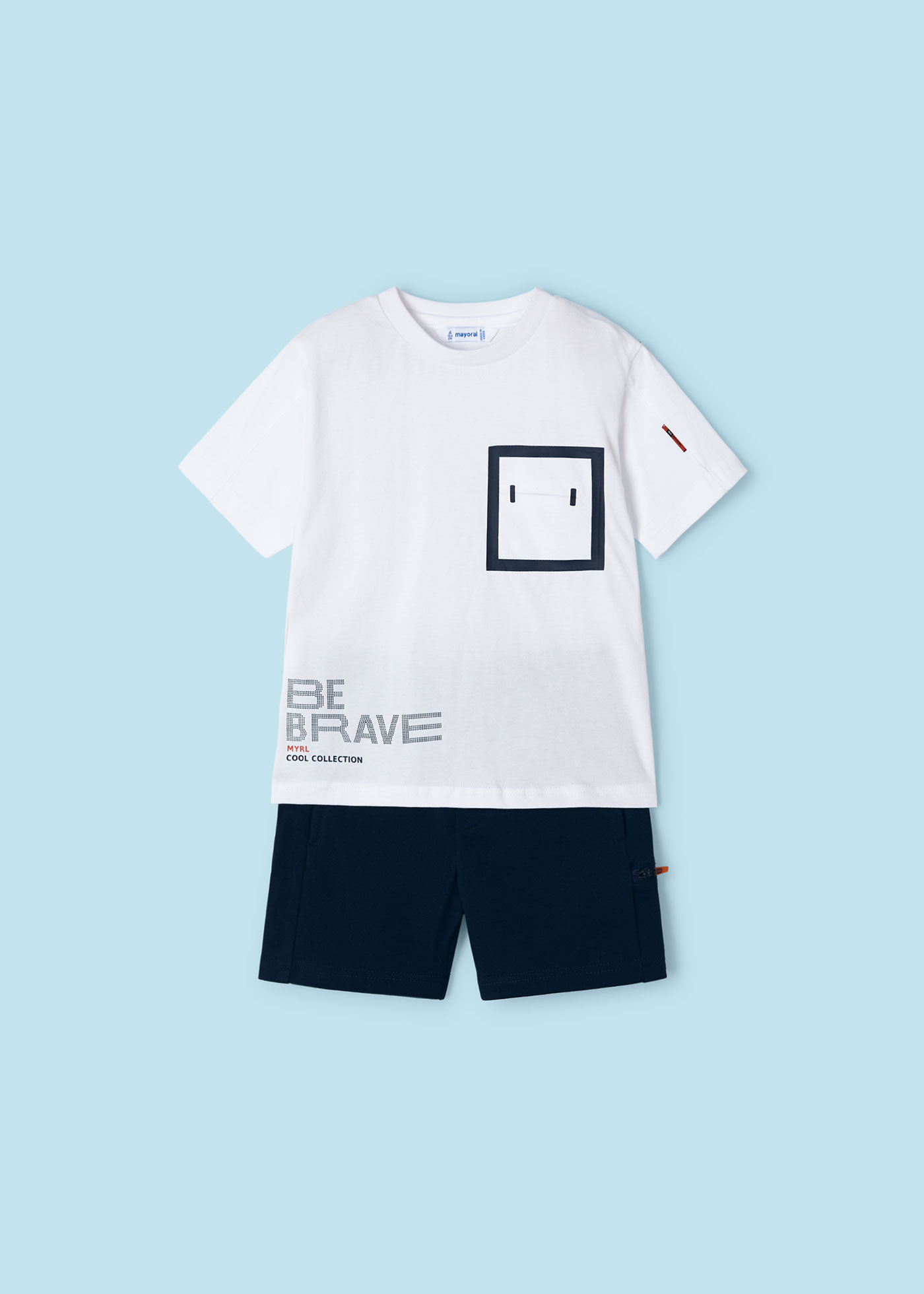 Conjunto de 2 peças com mensagem para menino, branco