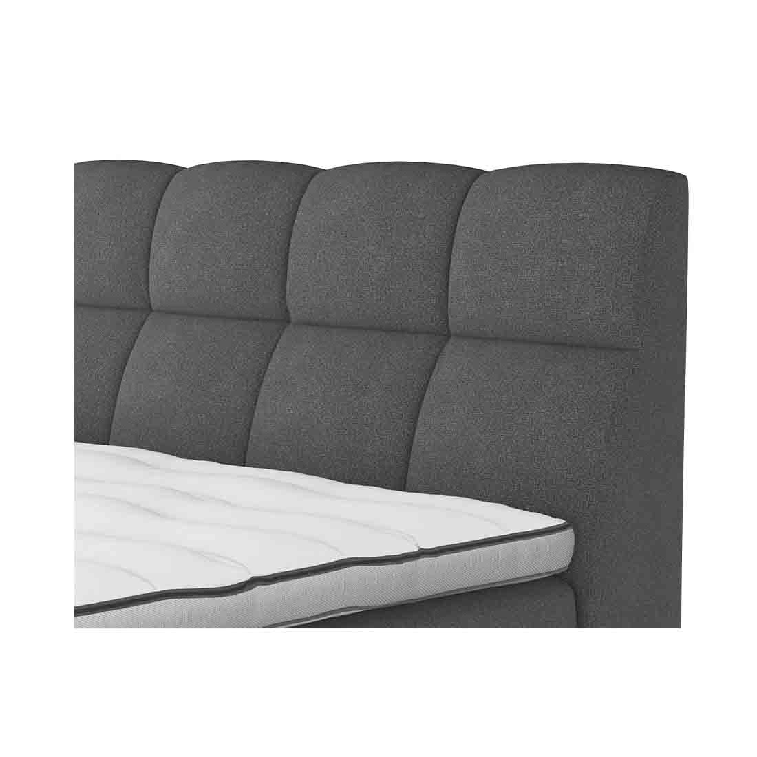 naturoo Boxspringbett Apollo 180x200cm grau inkl. Premium Topper