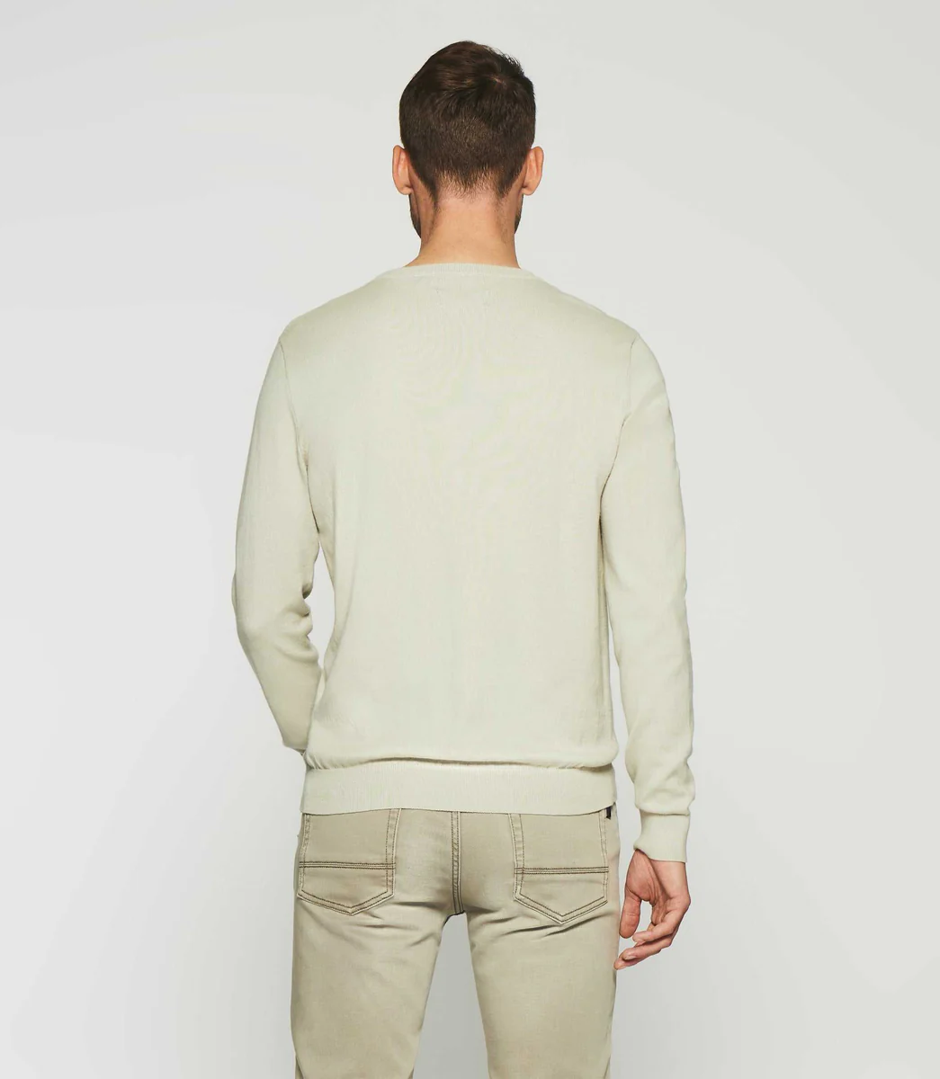 Pull col rond en coton cachemire vert clair DRISS