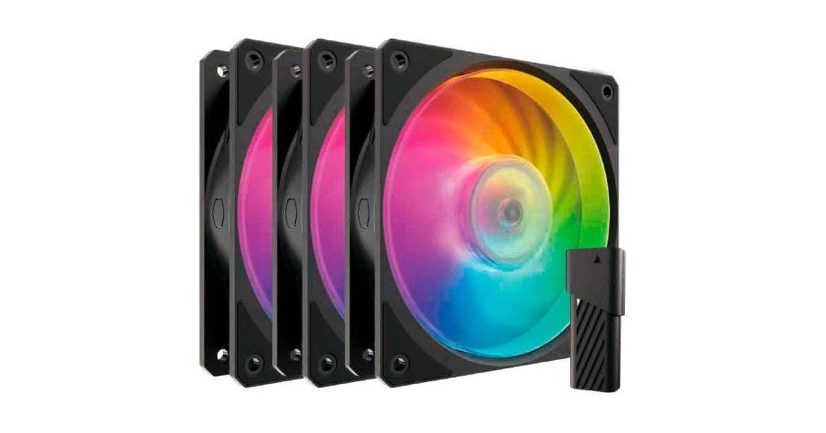 Cooler MasterMobius 120P ARGB 120x120x25 case fans  (Zwart, 3 stuks, 120 x 120 x 25 mm, PWM)