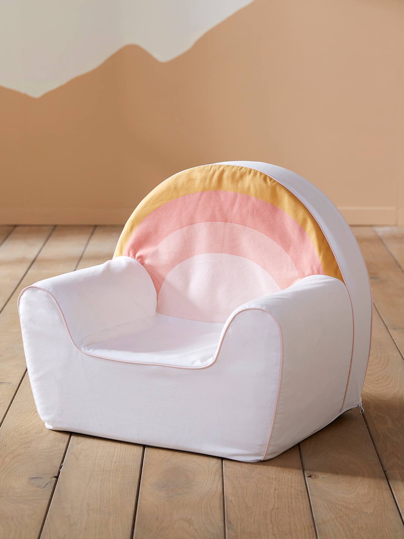 Poltrona de espuma Rainbow personalizável, branca clara, bicolor/multicolorida