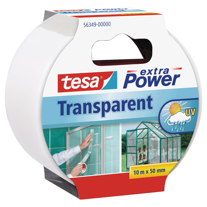 Tesa Gewebeband Extra Power, transparent, 50 mm x 10 m