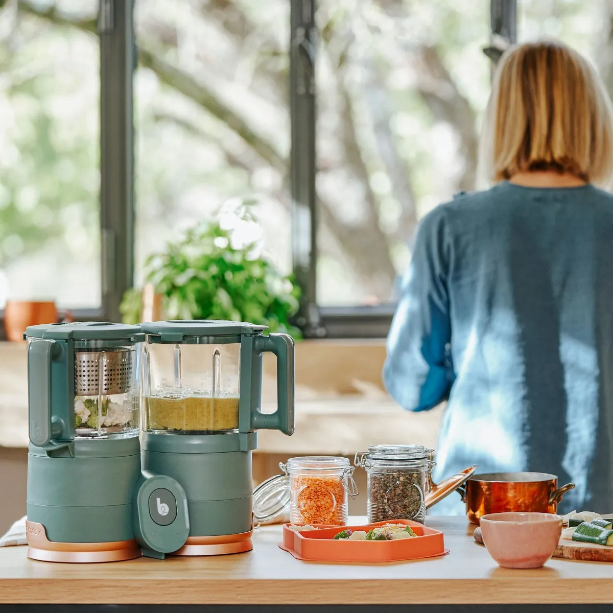 Babymoov Station Repas Duo Nutribaby en Vitre - Vert