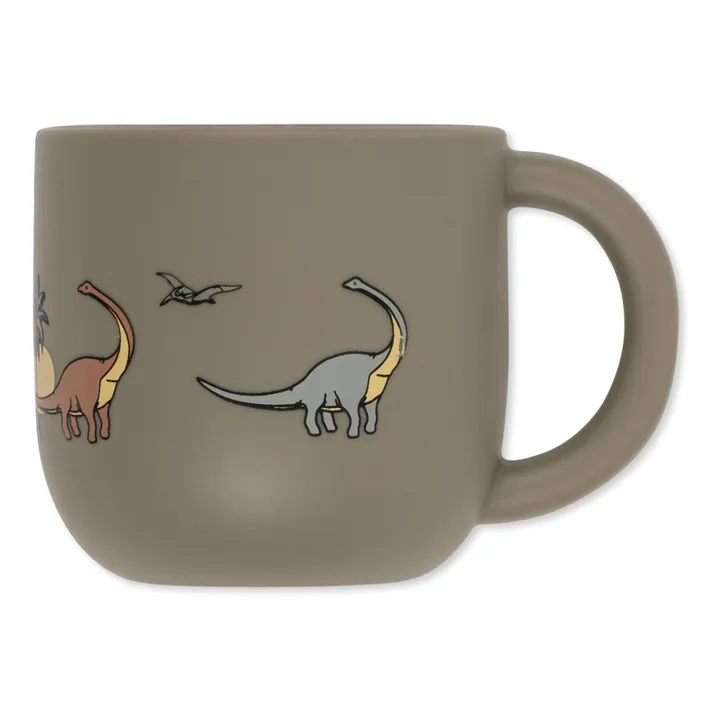 Konges Sløjd Set repas en silicone Dino | Gris