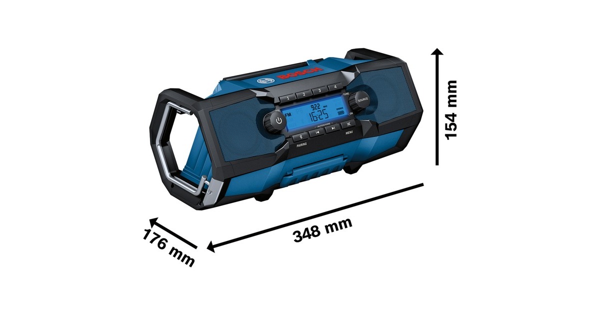 BoschGPB 18V-2 C Professional bouwradio  (Blauw, Bluetooth, FM, AUX)
