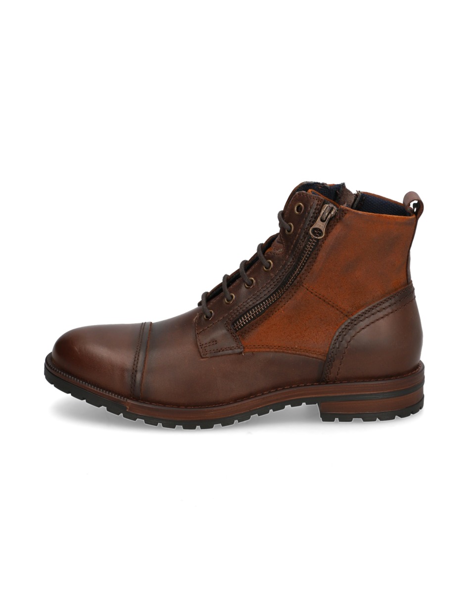 Lederkombination Schnürstiefelette