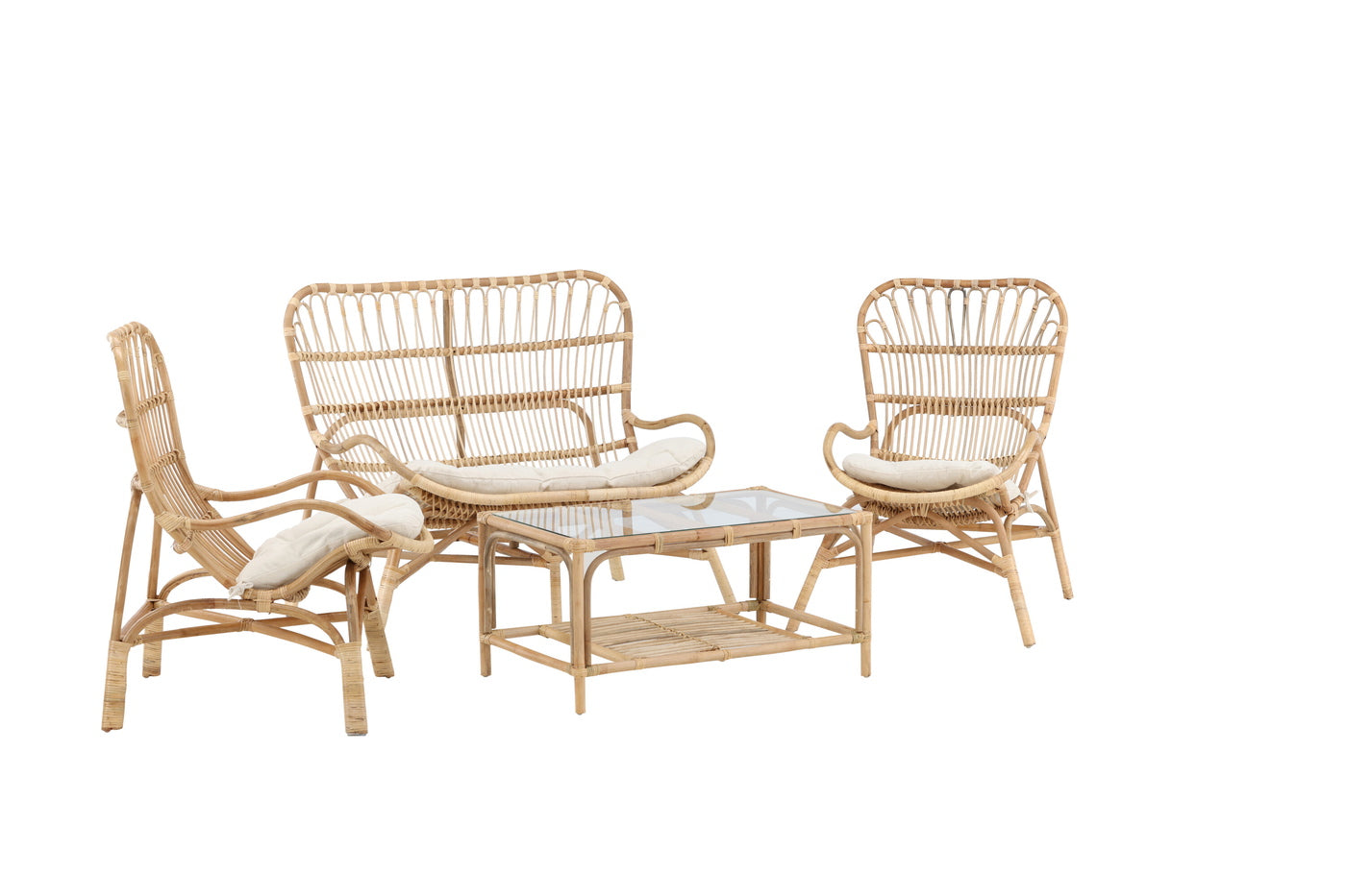 FjÃ´rd - Loungeset Naturel - Rotan - Ella