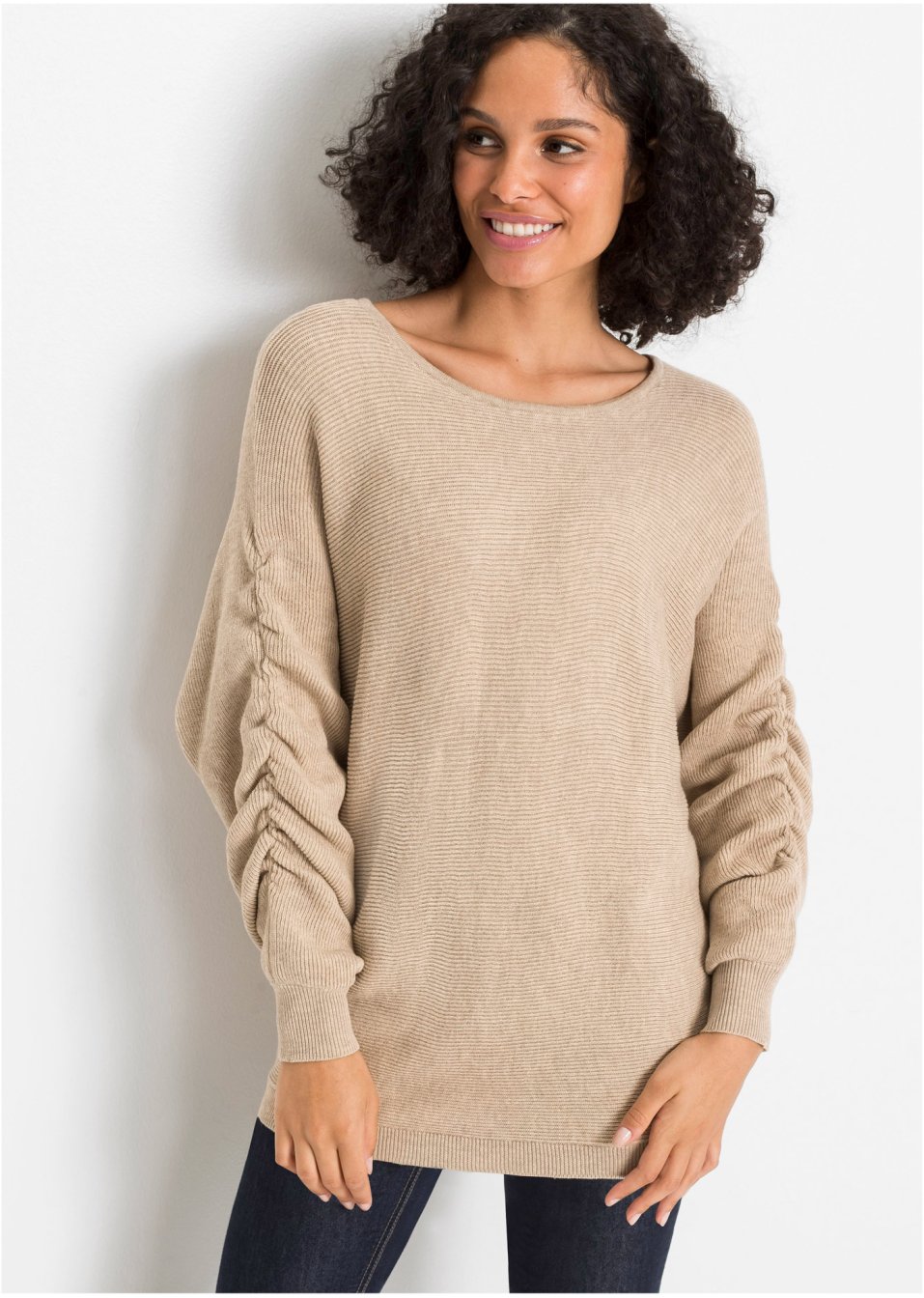 Pull à manches froncées