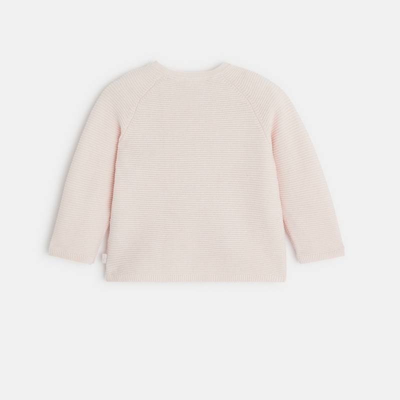 Brassière tricot côtelé coton bio rose naissance