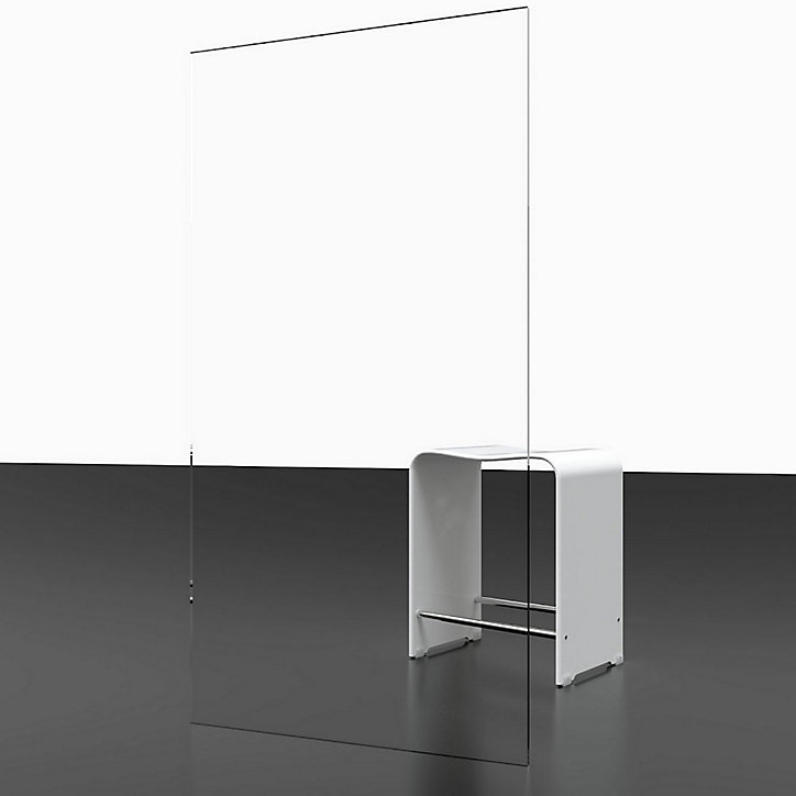 Pare-baignoire 112 x 140 cm, SCHULTE, paroi de baignoire 2 volets, verre transparent anticalcaire, profilé noir