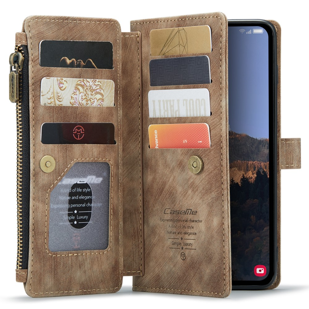 Samsung Galaxy A54 5G 2in1 Leder Tasche Karten Etui - Dunkelbraun