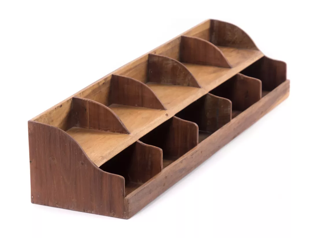 ORGANISATEUR Stockage 100 Bois massif en acajou, 10 compartiments couleurs naturelles