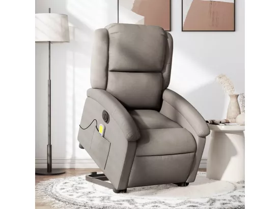 Fauteuil inclinable massant électrique Taupe Tissu