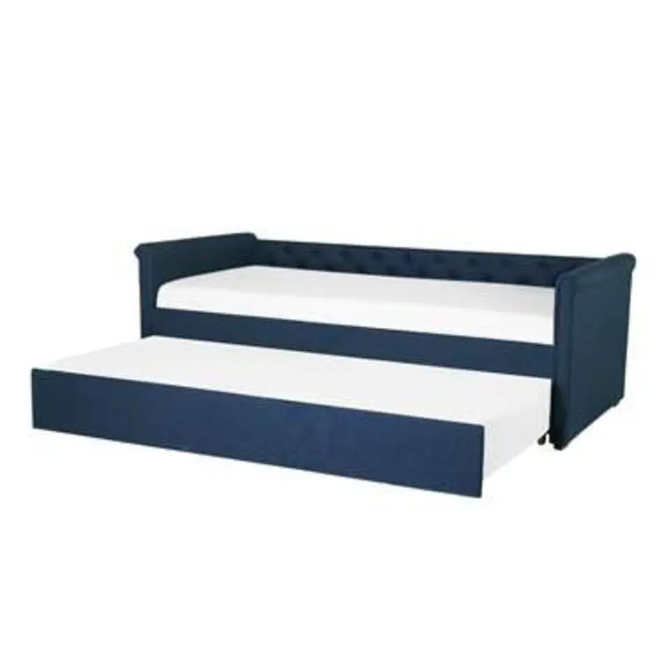 LIBOURNE - Onderschuifbed - Blauw - 80 x 200 cm - Polyester