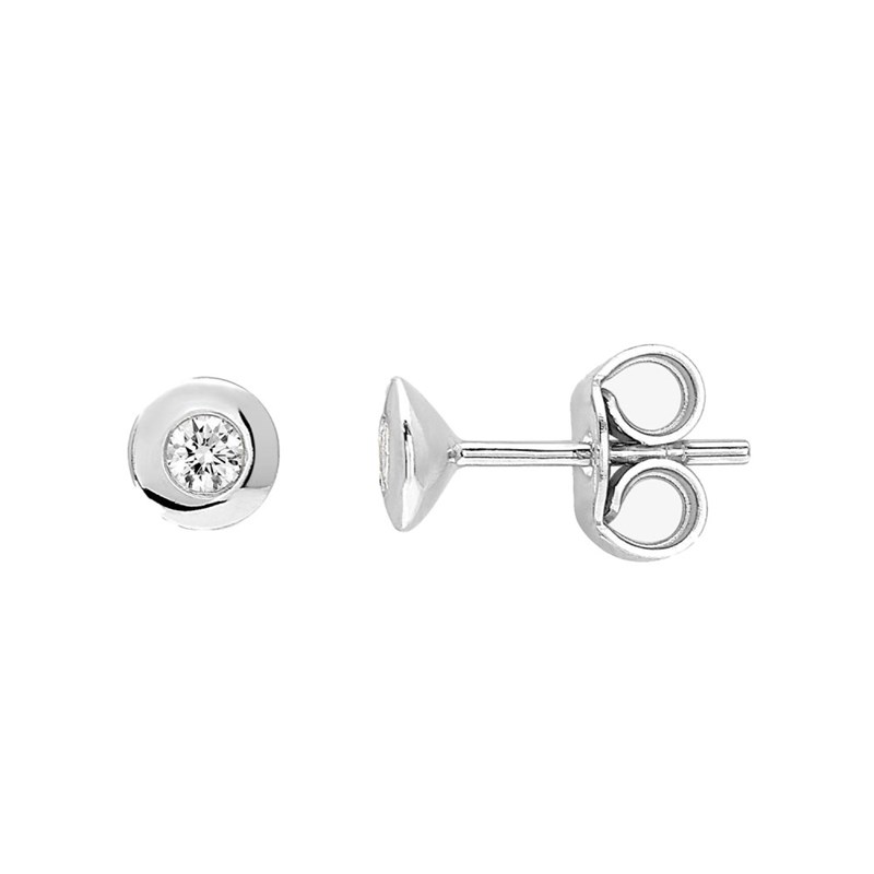Boucles d'oreilles Femme - Or 18 Carats - Diamant 0,16 Carats