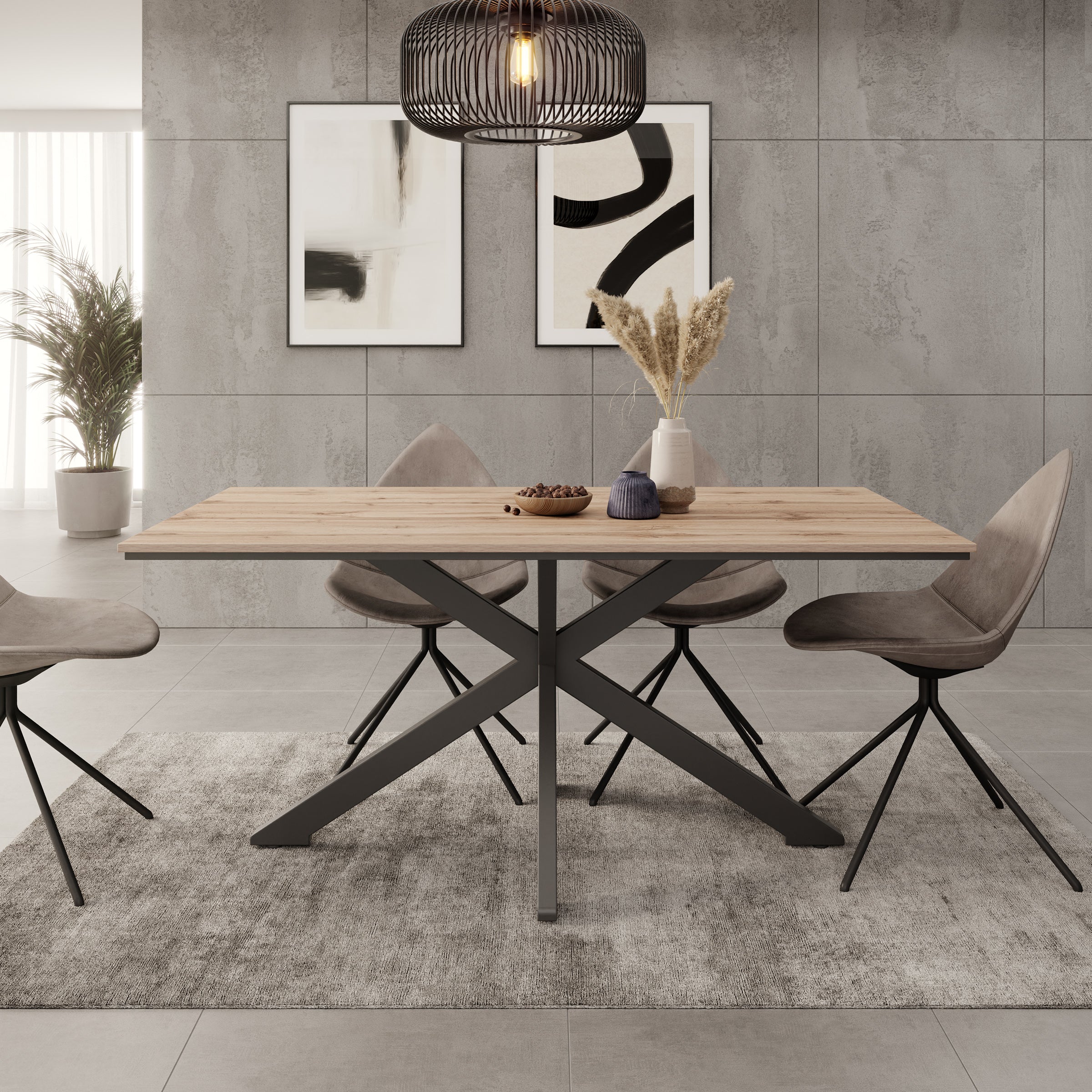 Wabe - Eetkamertafel - Eiken - 160x90x74 cm