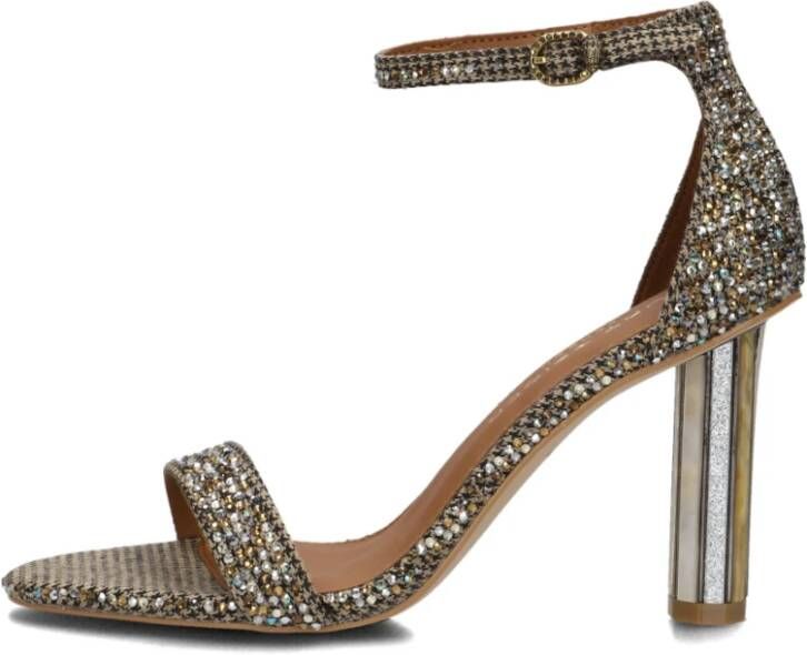 Kurt Geiger London Perspex Heel Sandal Sandalen Dames Goudkleurig