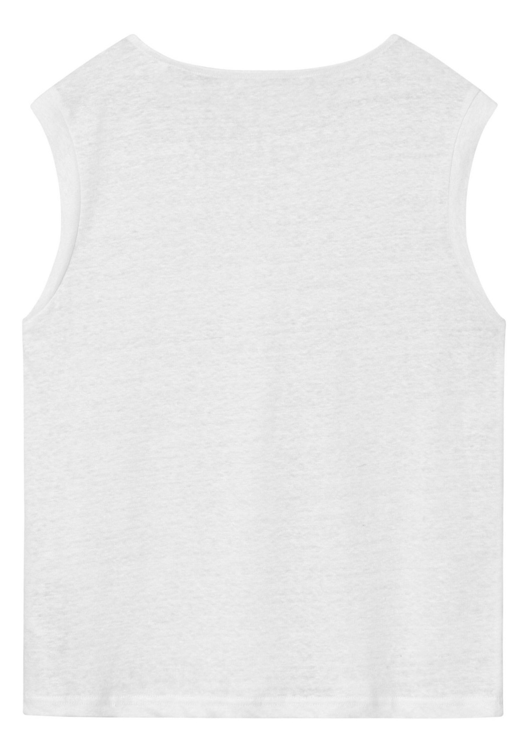 Knowledge Cotton Apparel Leinen-T-Shirt Loose Fold Up Bright White