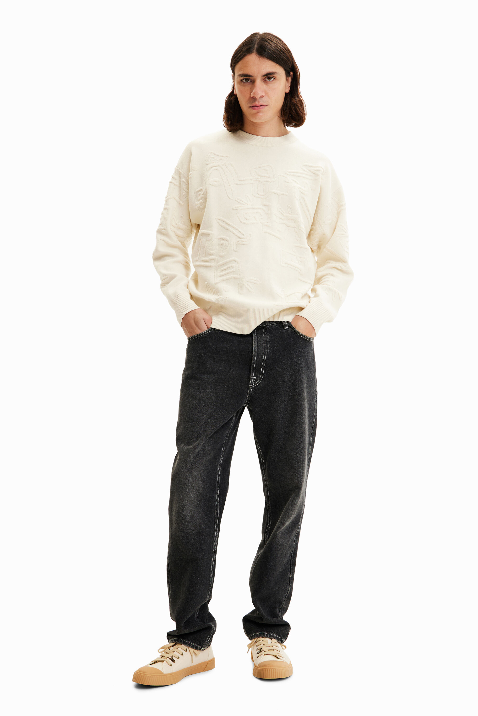 Pull loose effet tissu éponge