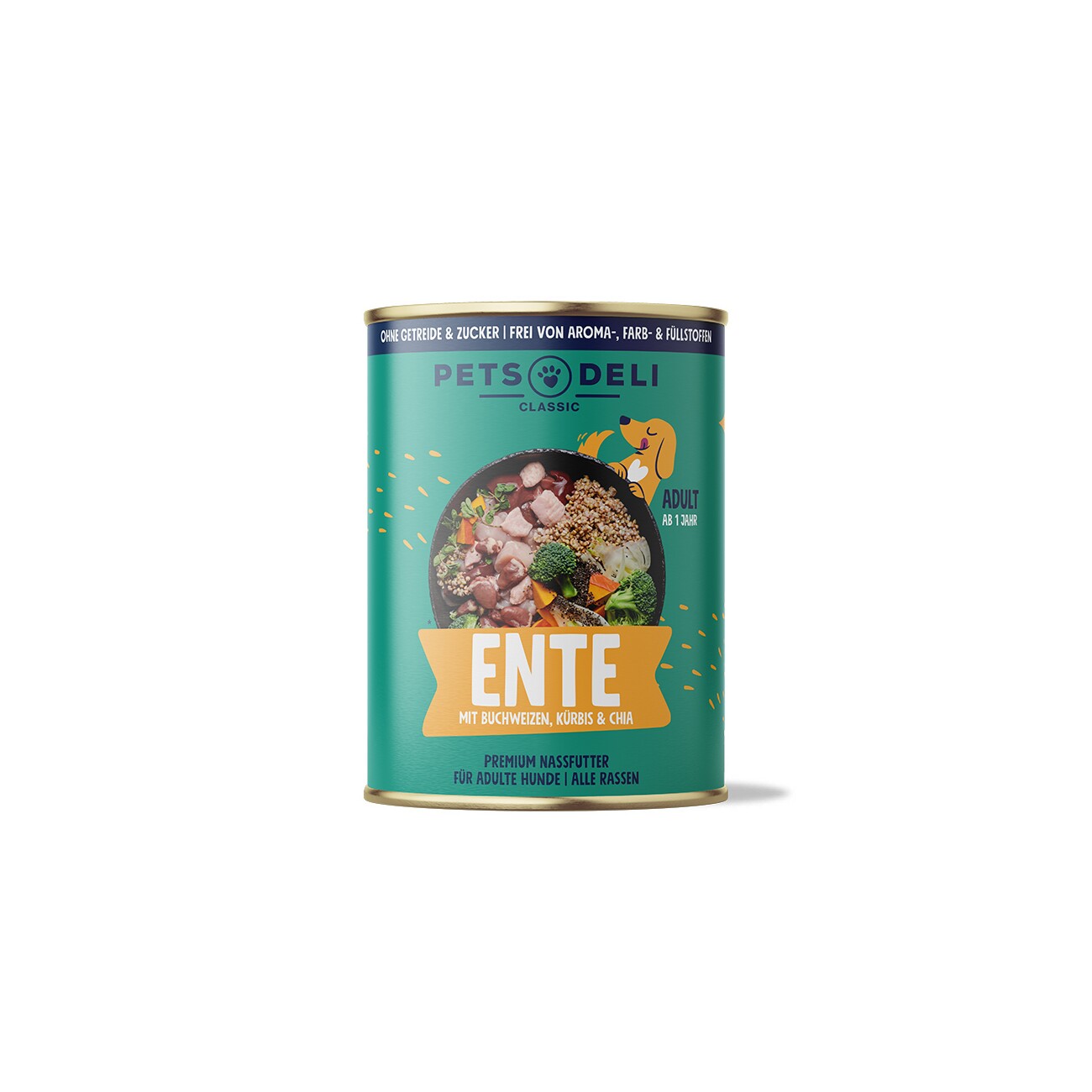 Pets Deli Nassfutter Hund Adult, Ente mit Buchweizen 6x400 g