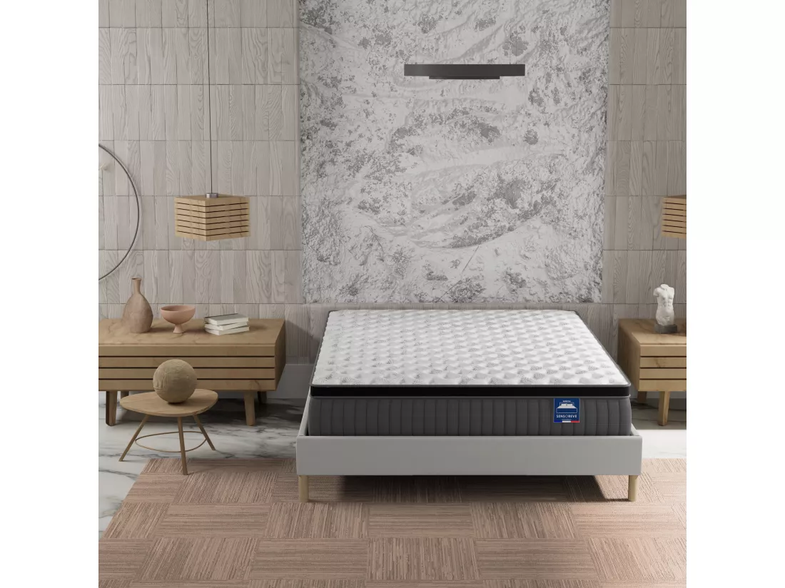 Ensemble Matelas Ressorts + Sommier 140x190 cm, ép. 30cm à mémoire de forme