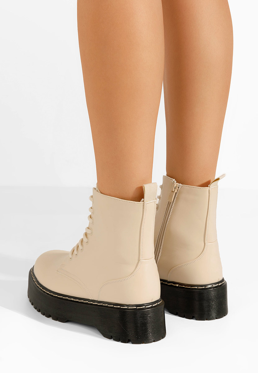 Bottines rangers femme beige Martensa