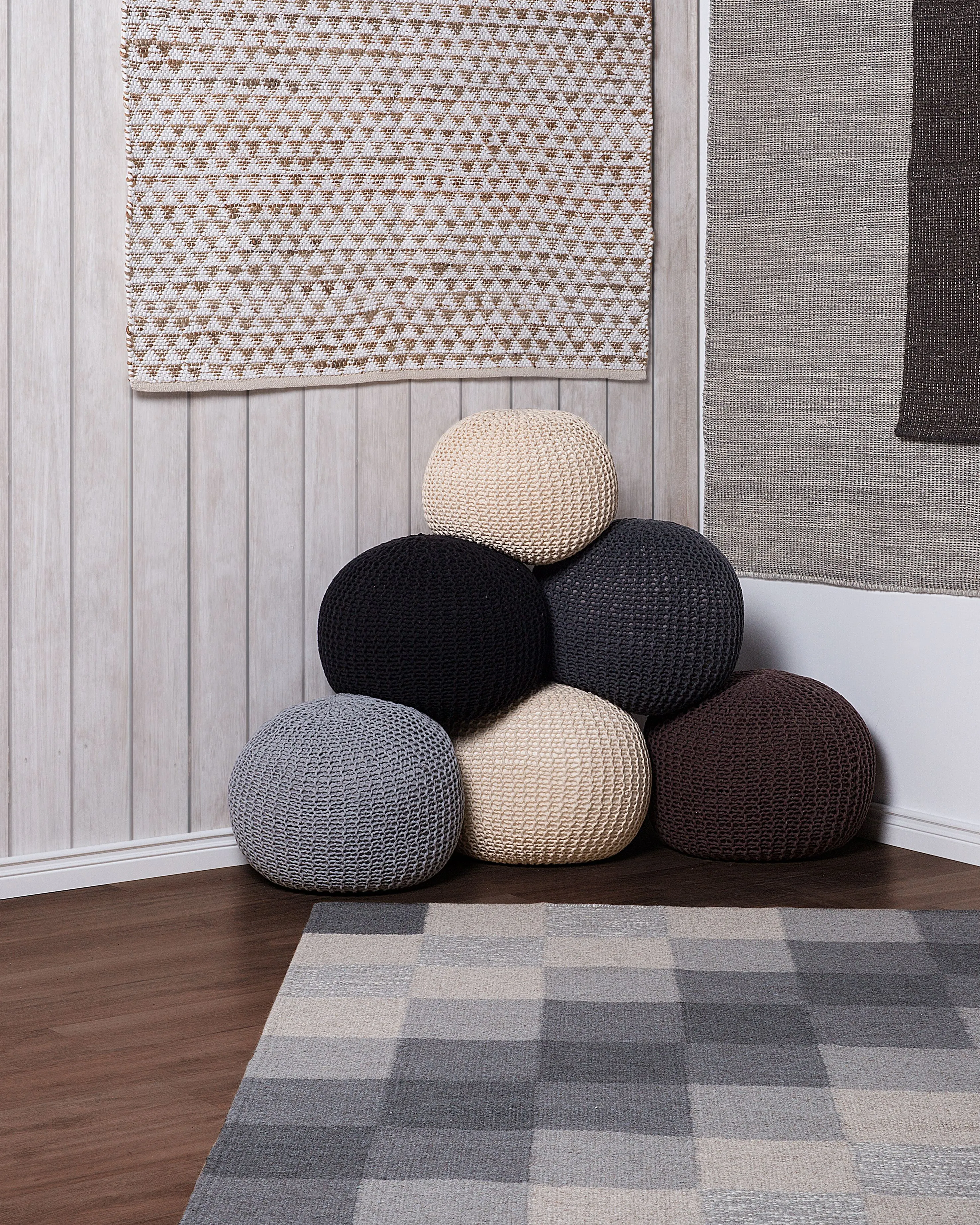 Vloerkleed TUNCELI Beige 140 x 200 cm Katoen