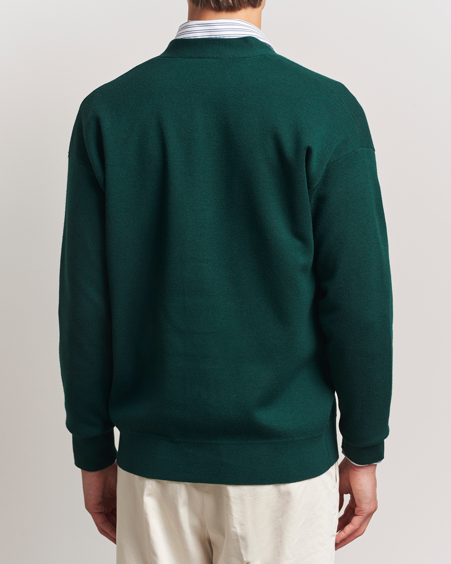 Drôle de Monsieur Merino Knitted Cardigan Dark Green