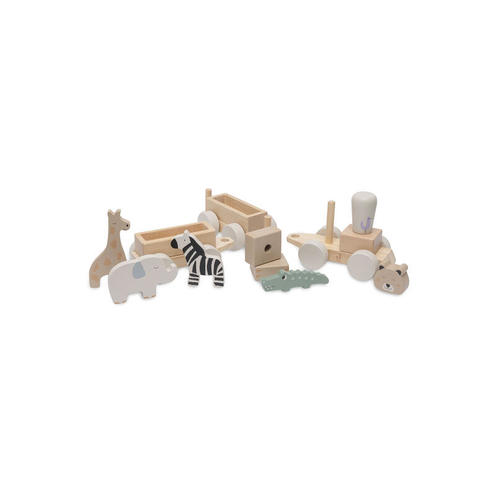 Jouet en bois train Jungle jambo - Multicolor - JOLLEIN