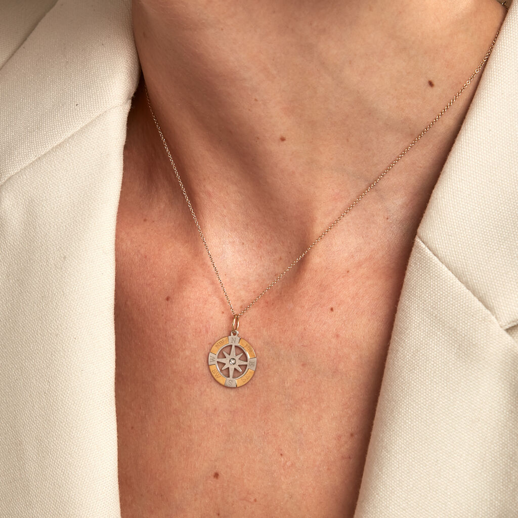 Pendentif Demyan Or Bicolore Oxyde De Zirconium