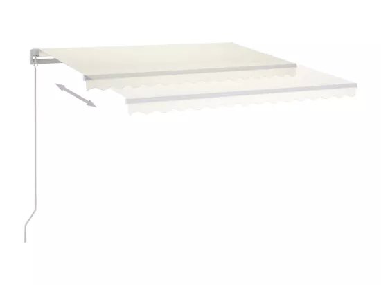 Auvent automatique avec capteur de vent et LED 4x3 m Crème