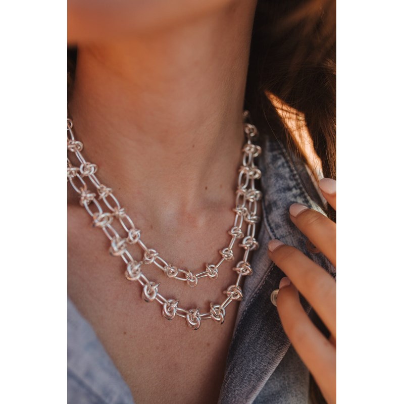 maxi collier plaqué argent - ATHÉNA