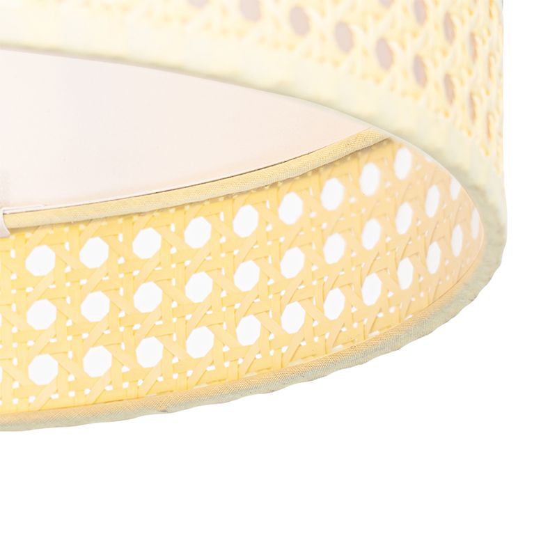 Oosterse hanglamp zwart met rotan 30 cm - Magna Rotan