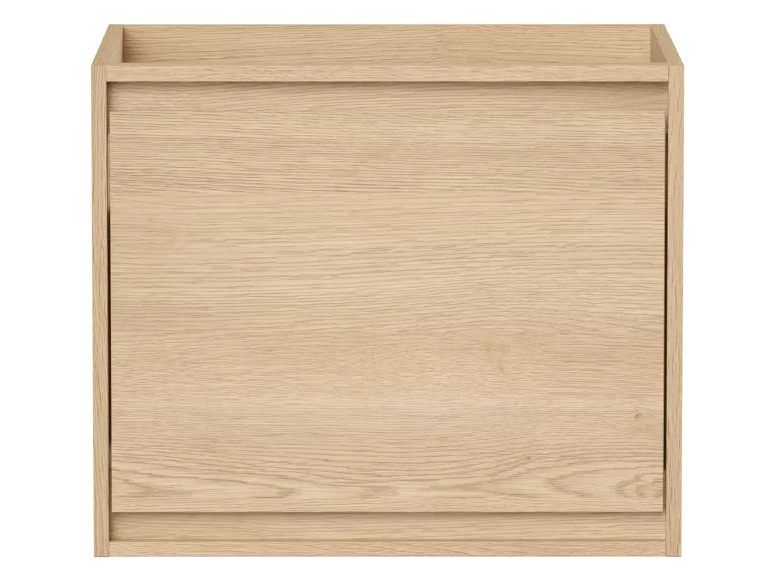 Meuble sous vasque avec tiroir à l'anglaise - Placage chêne - 60 cm - MESLIVA