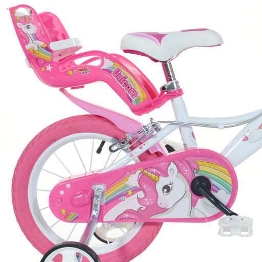 Bicicleta infantil Unicórnio de 14 polegadas para crianças de 4 a 6 anos.