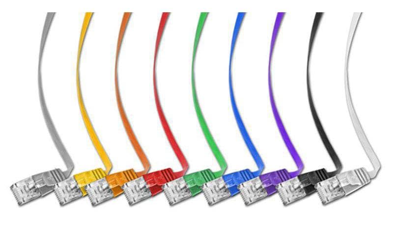 Slimpatchkabel RJ-45 - RJ-45, Cat 6, UTP, 0.5 m, WeissUnscreened/Unshielded Twisted-Pair-Kabel (UTP) mit Klinkenschutz