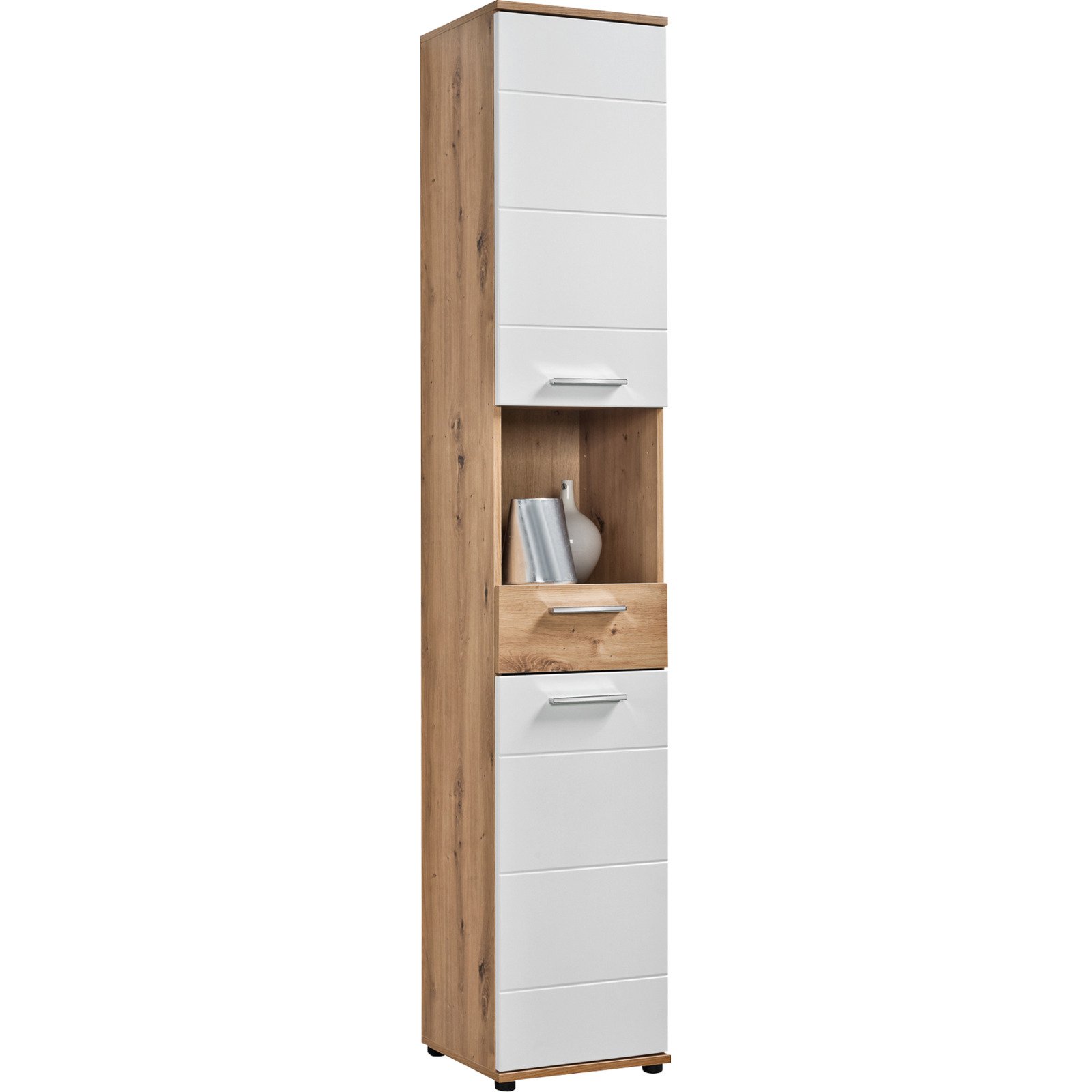 Badhochschrank Bergen Dekor Eiche Artisan weiss 35 x 194 x 35 cm