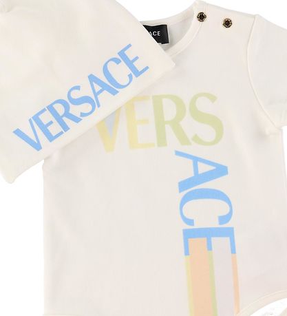 Versace Gift Box - Mütze/Body k/ä - Weiß/Hellblau m. Logo