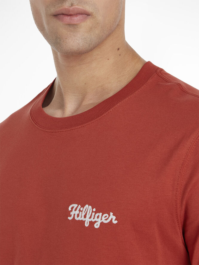 Tommy Hilfiger HILFIGER CHAINSTITCH TEE Terra red