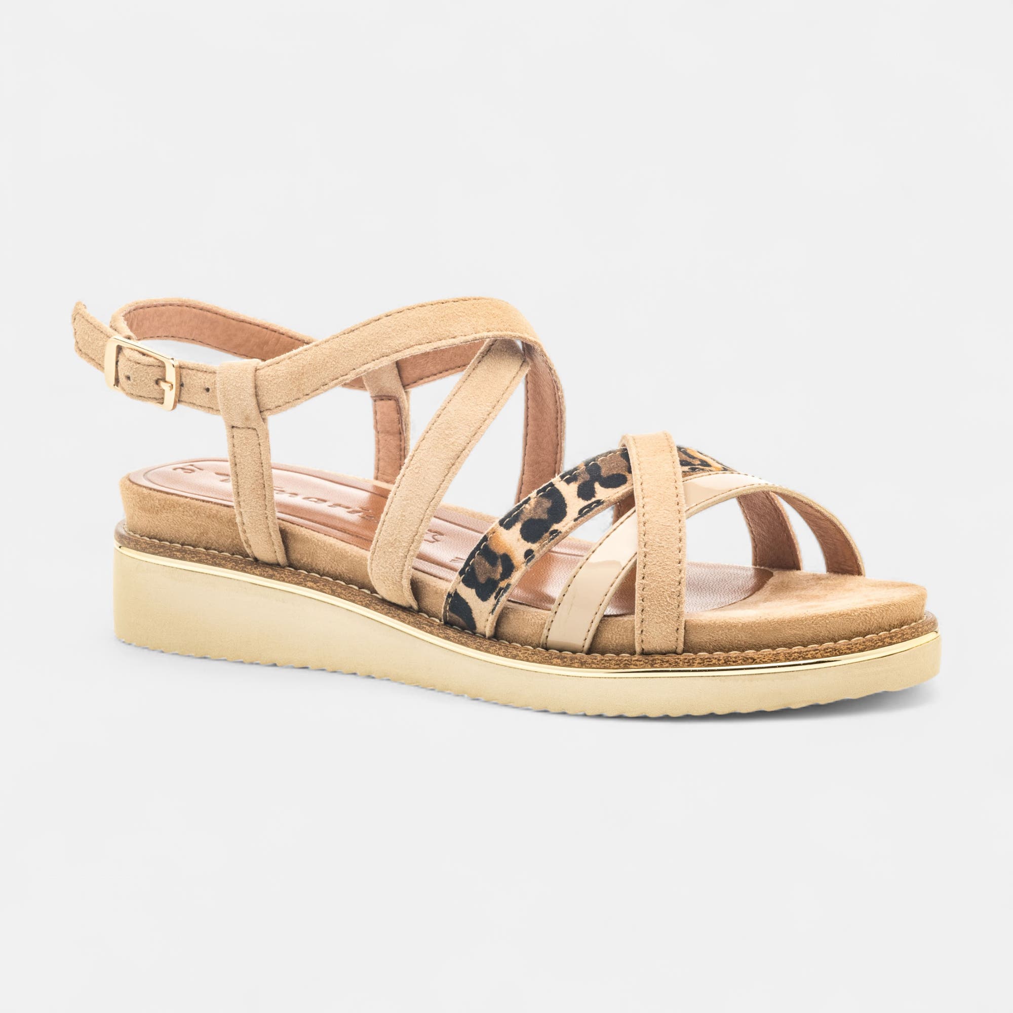 Sandales Femme en cuir beige