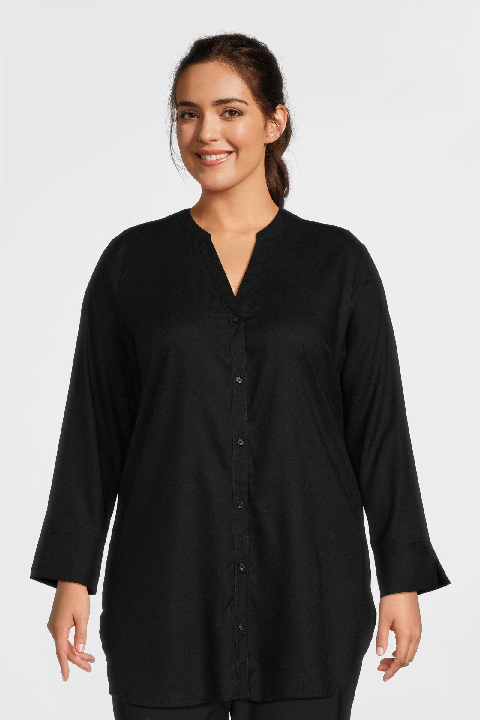 GREAT LOOKS lange blouse zwart