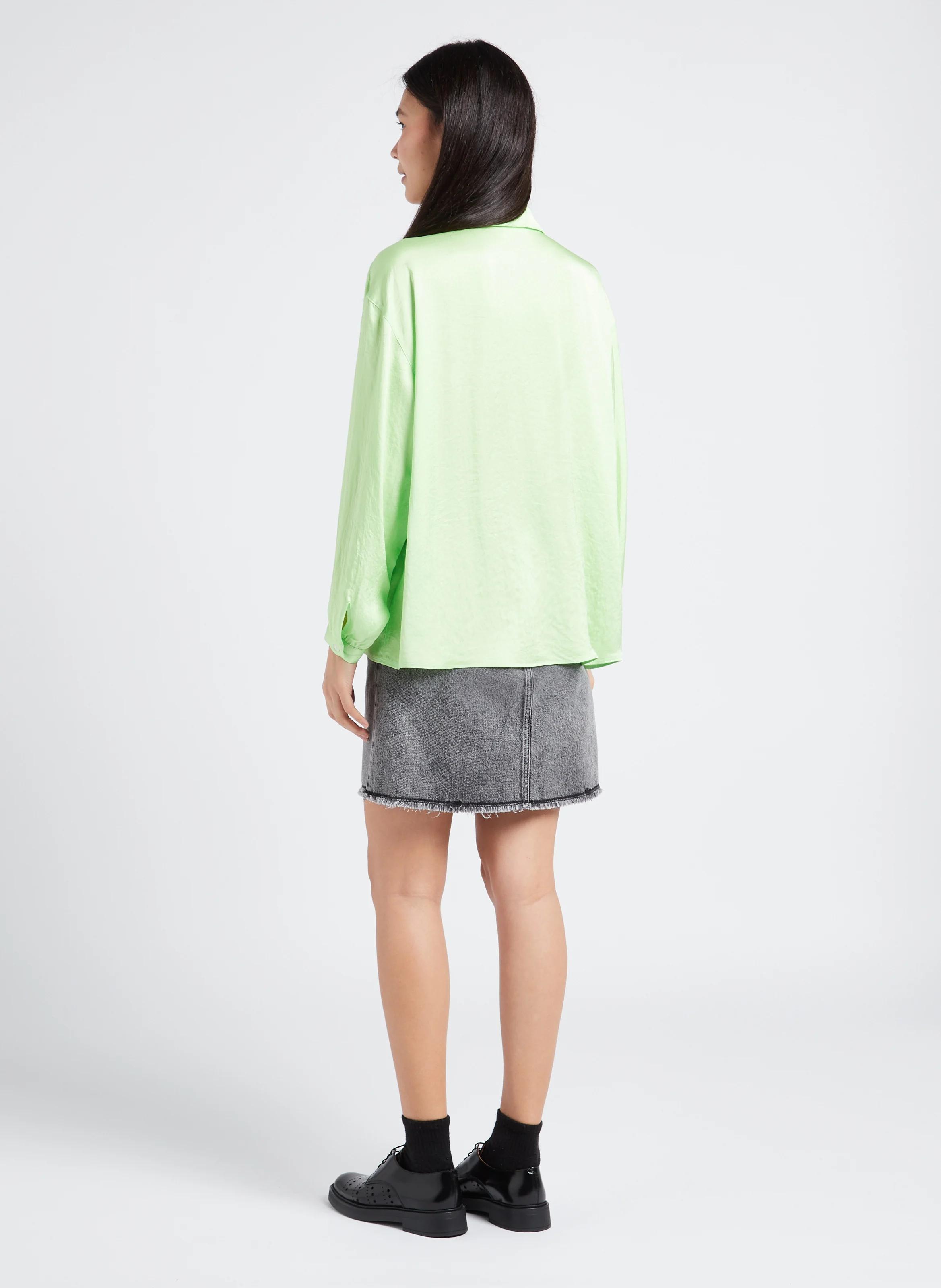 YOPDAY-B - Jupe courte droite en coton | Gris