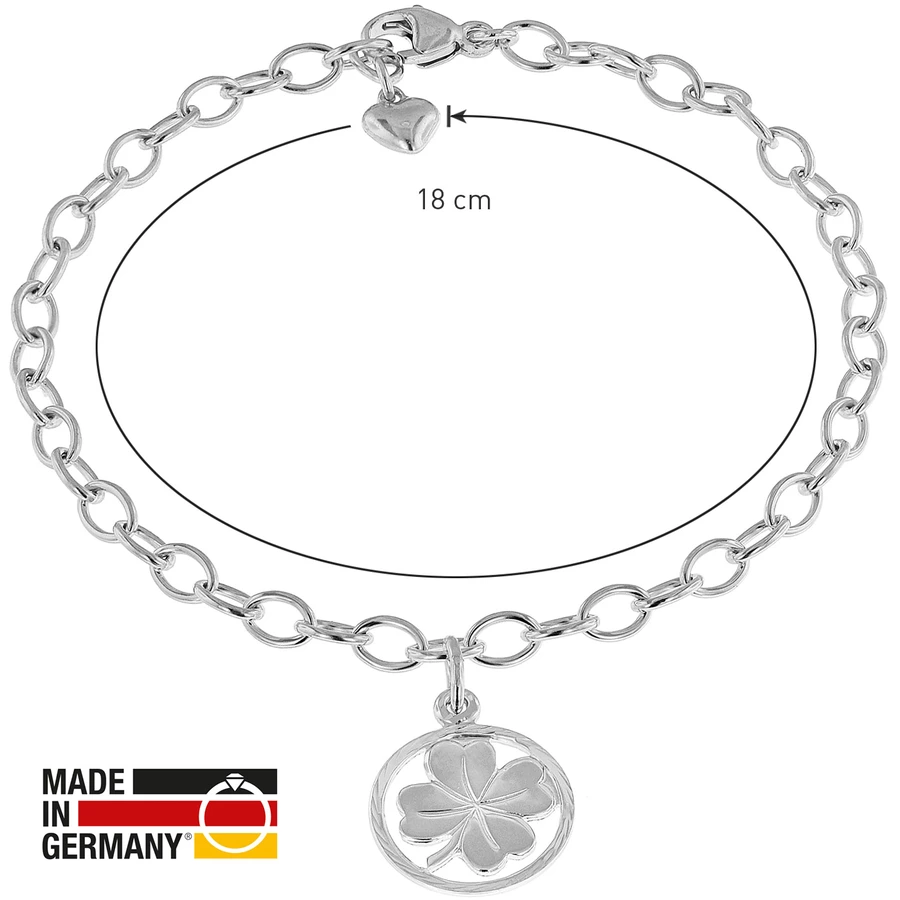 trendor Kinder-Armband Kleeblatt 925 Silber 18 cm silver